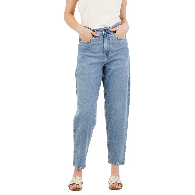 inkd Women's Stretchable Barrel Fit Jeans - High-Rise | Lightweight | Classic 5 Pocket Styling - Image 1
